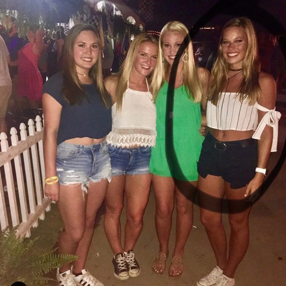 AMERICAN THREADS black and white striped OTS top